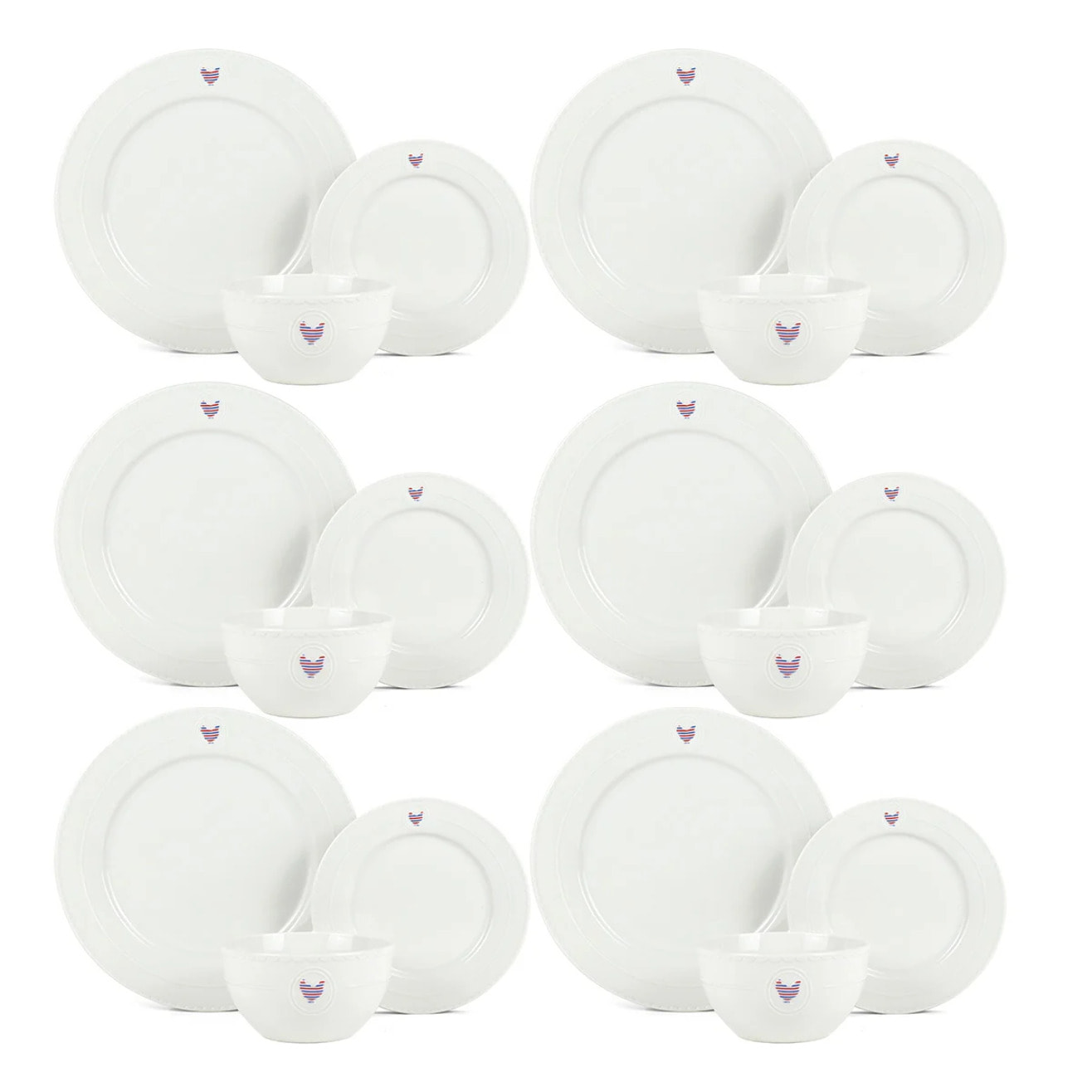 Service de table 18 pièces en porcelaine