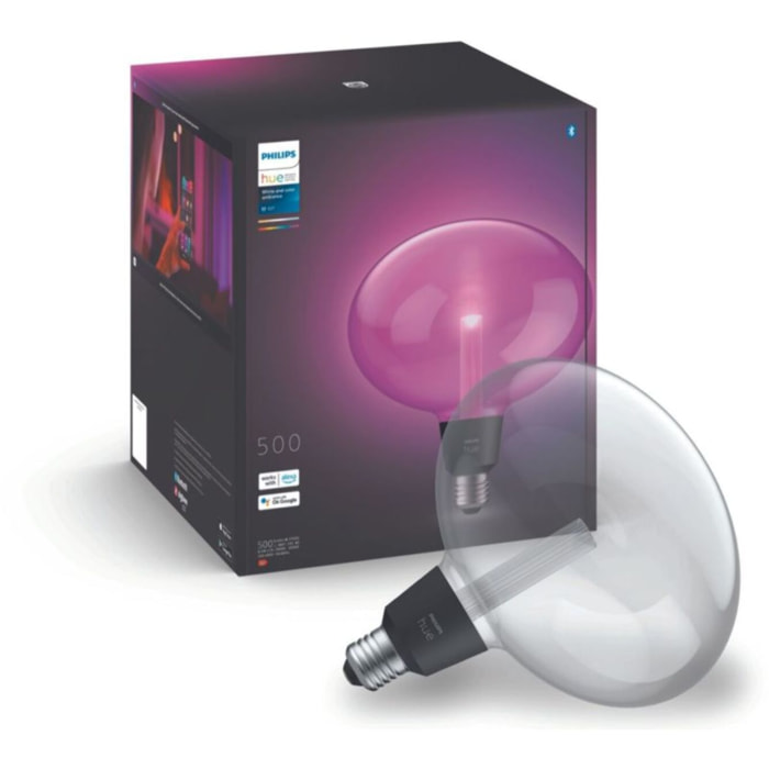 Ampoule LED connectée PHILIPS HUE W&C E27 Elipse Deco