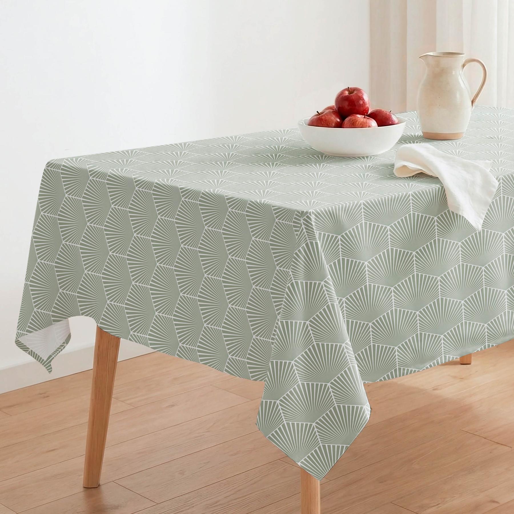 Nappe anti-taches ALBA OLIVE - coton mélangé