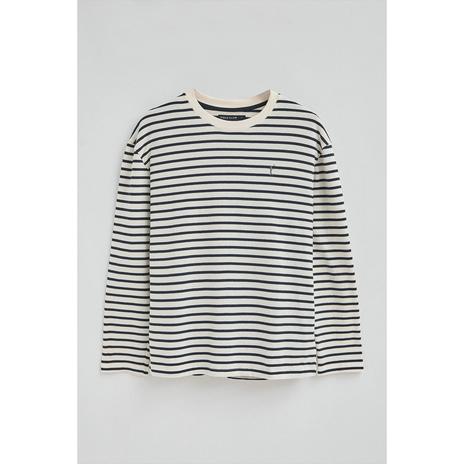 Camiseta a color crudo y azul marino con logo bordado Rigby Go