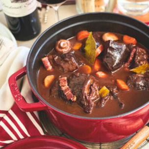 Cocotte 24 cm, Rond(e), Bordeaux, Fonte