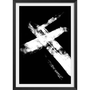 Affiche Croix épreuve négative Affiche sous cadre noir