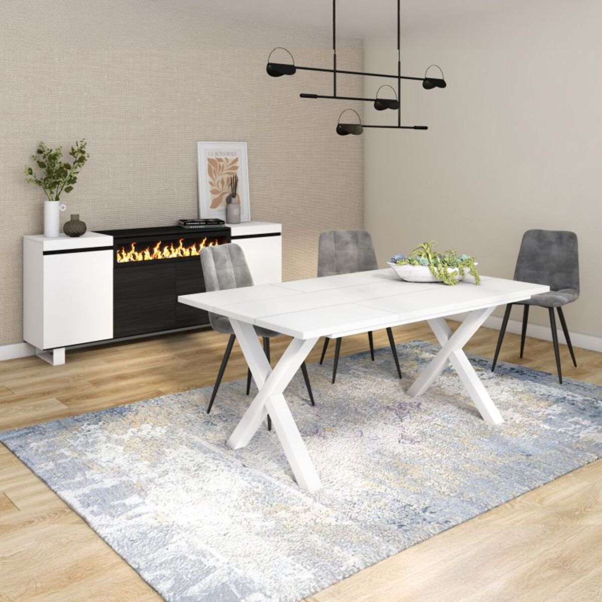 Mesa de comedor Oana 170 Blanco