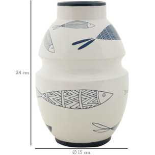 VASO CERAMICA FISH CM Ø 15X24