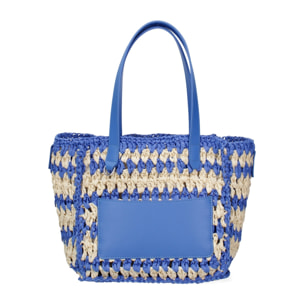 Borsa a mano da donna - Modello False - Paglia intrecciata - 32.0 x 21.0 x 14.0 cm