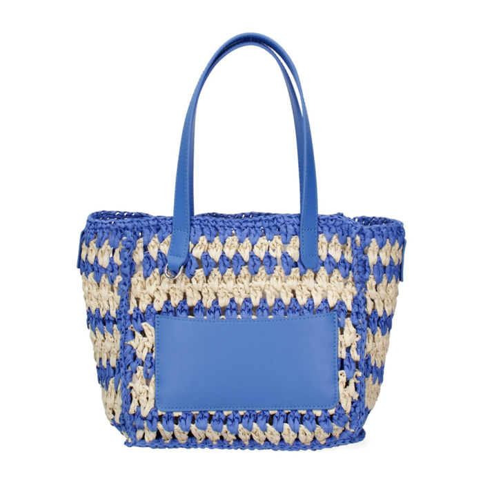 Borsa a mano da donna - Modello False - Paglia intrecciata - 32.0 x 21.0 x 14.0 cm