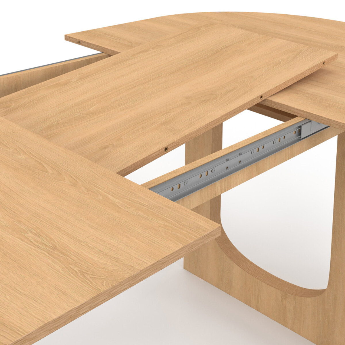 Table repas Mathis plateau extensible 160-200cm bois et pieds design
