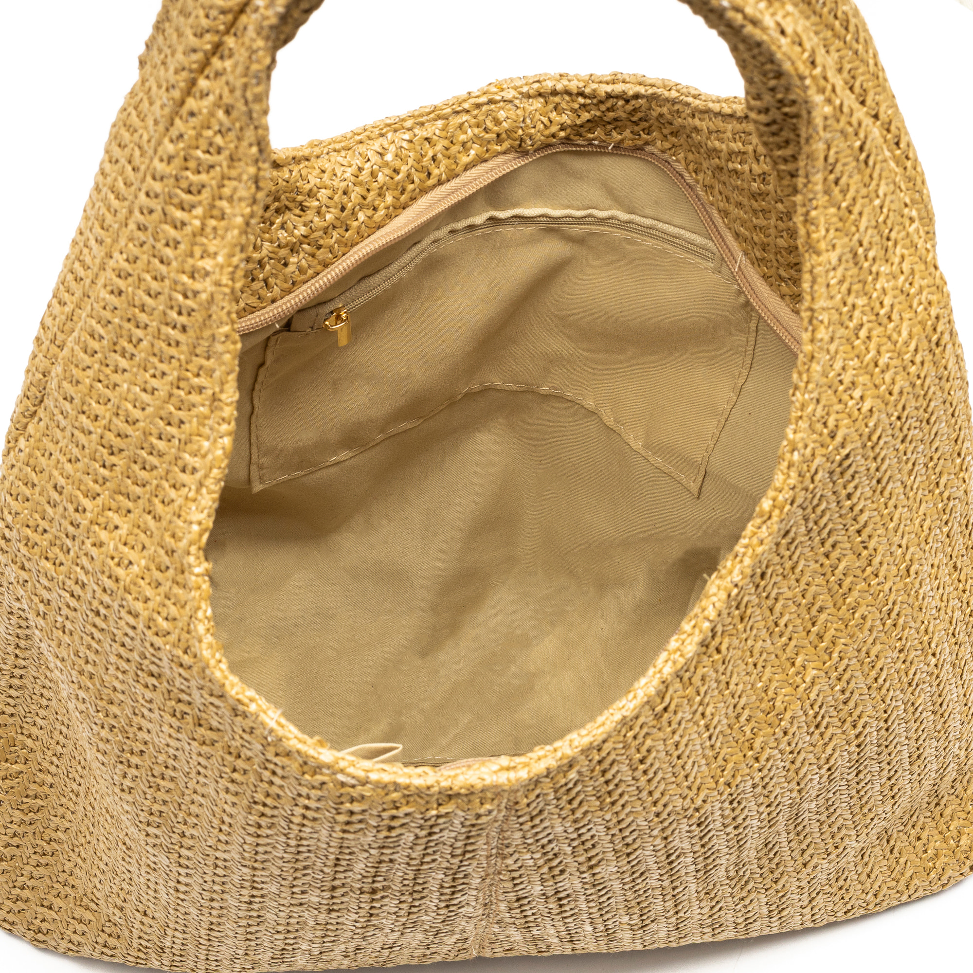 Berbenno Borsa a spalla Donna. Realizzata in rafia sintetica con design intrecciato.