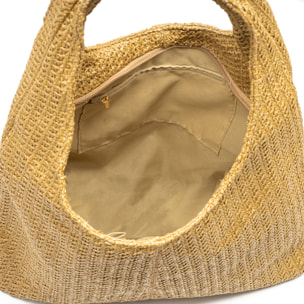 Berbenno Borsa a spalla Donna. Realizzata in rafia sintetica con design intrecciato.