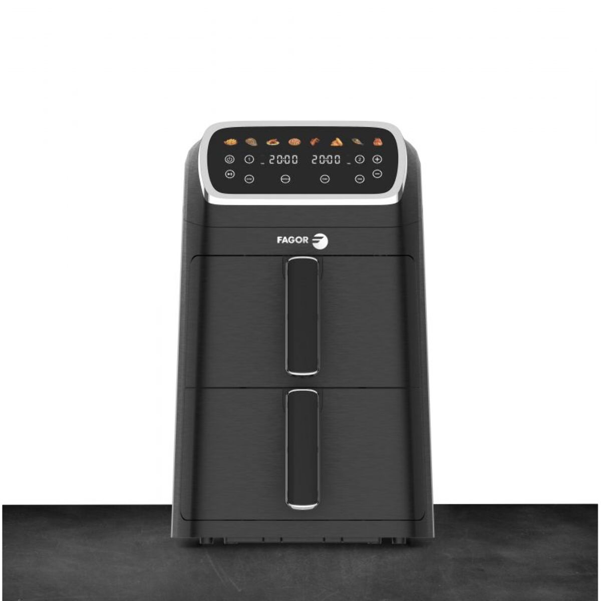 Friteuse à air chaud Air fryer double panier 8L 2600W Noir Fagor FG7503