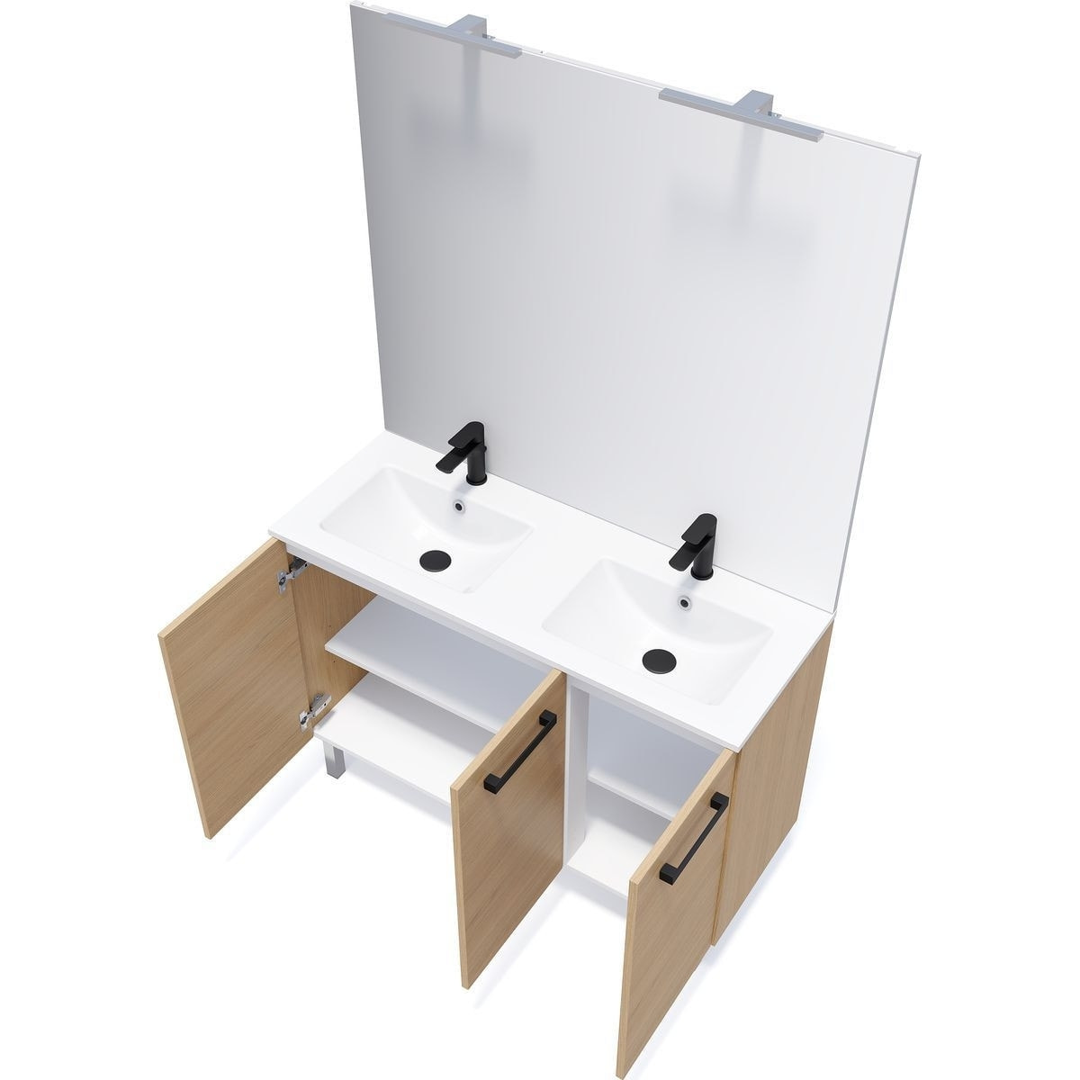 Meuble salle de bain double vasque 3 portes - CHELSEA