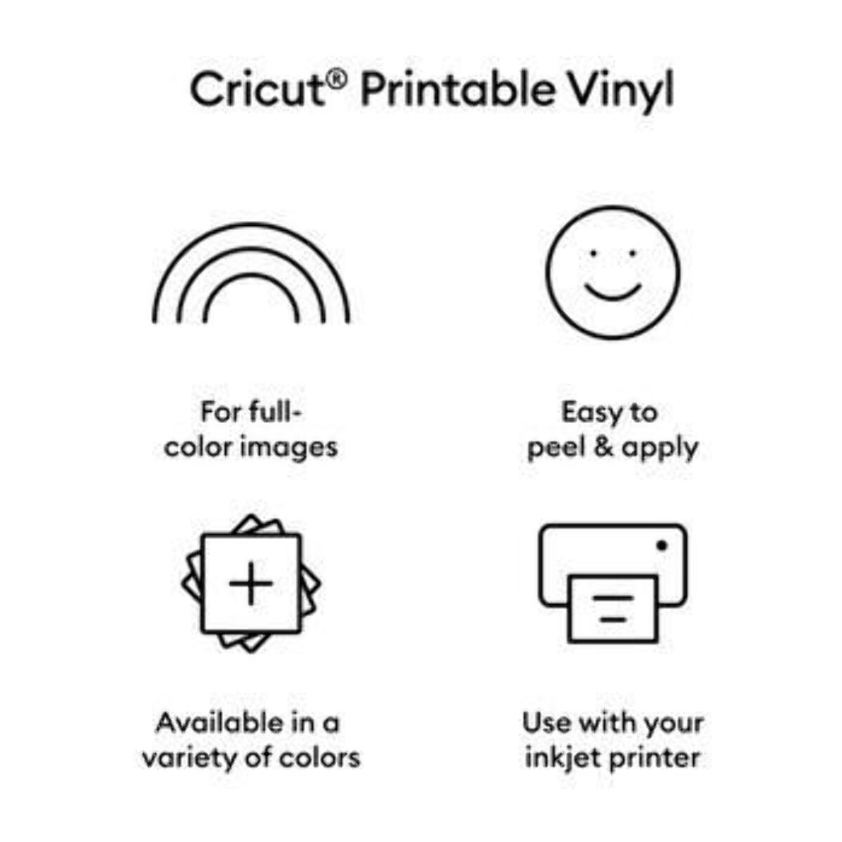 Accessoire CRICUT Printable Vinyl A4 - 10 sheets (Silver)