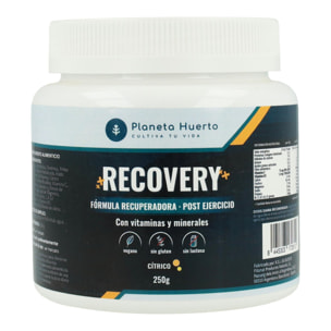 PLANETA HUERTO | Recovery Sabor Cítrico 250 g - Bebida Recuperadora e Hidratante para Deportistas y Esfuerzos Prolongados