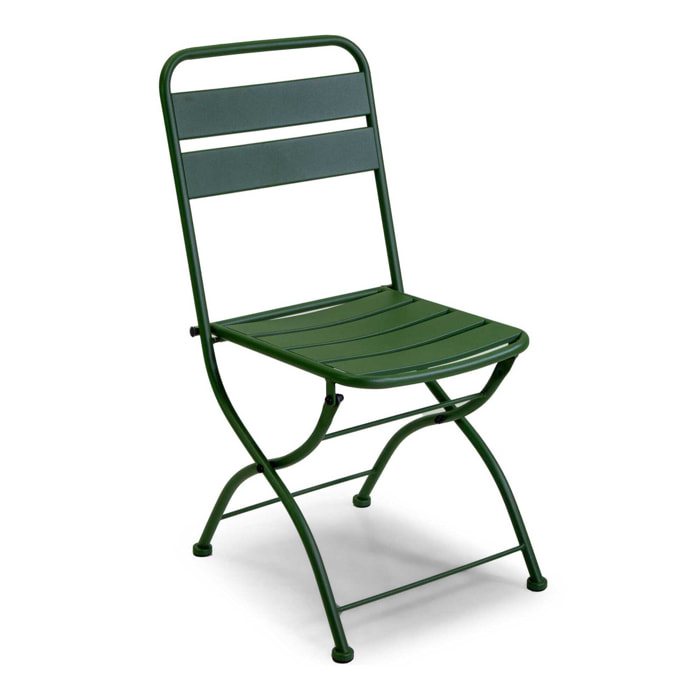 Sedia Rovigo Vacchetti in metallo pieghevole verde cm44x53h45/86
