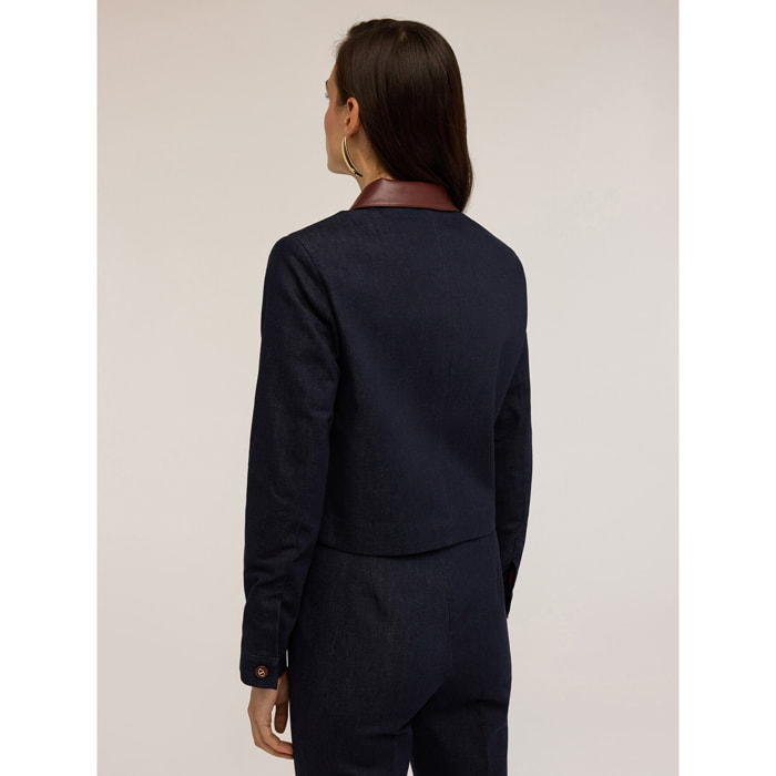 Motivi - Giacca in denim con inserti - Blu