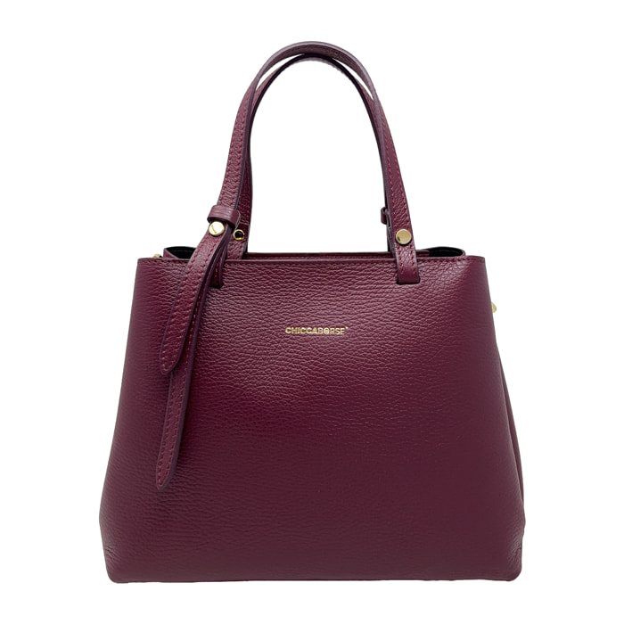 Borsa a Mano Elegante da Donna in Pelle Martellata con Tracolla