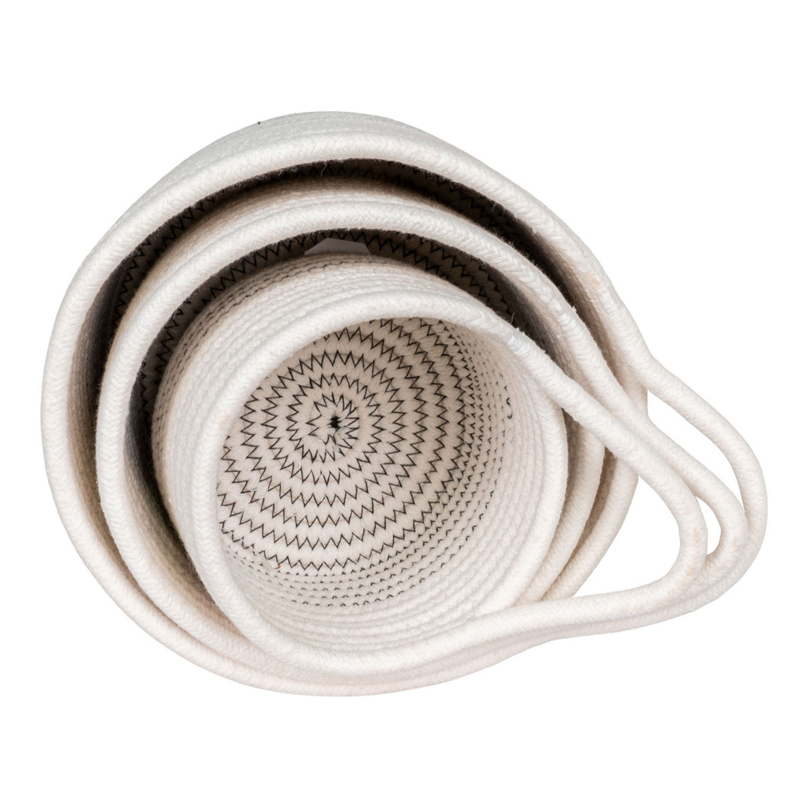 Set 3 cestini Algar in cotone bianco/grigio