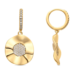 Pendientes con Circonita Brillante acabado oro 18k
