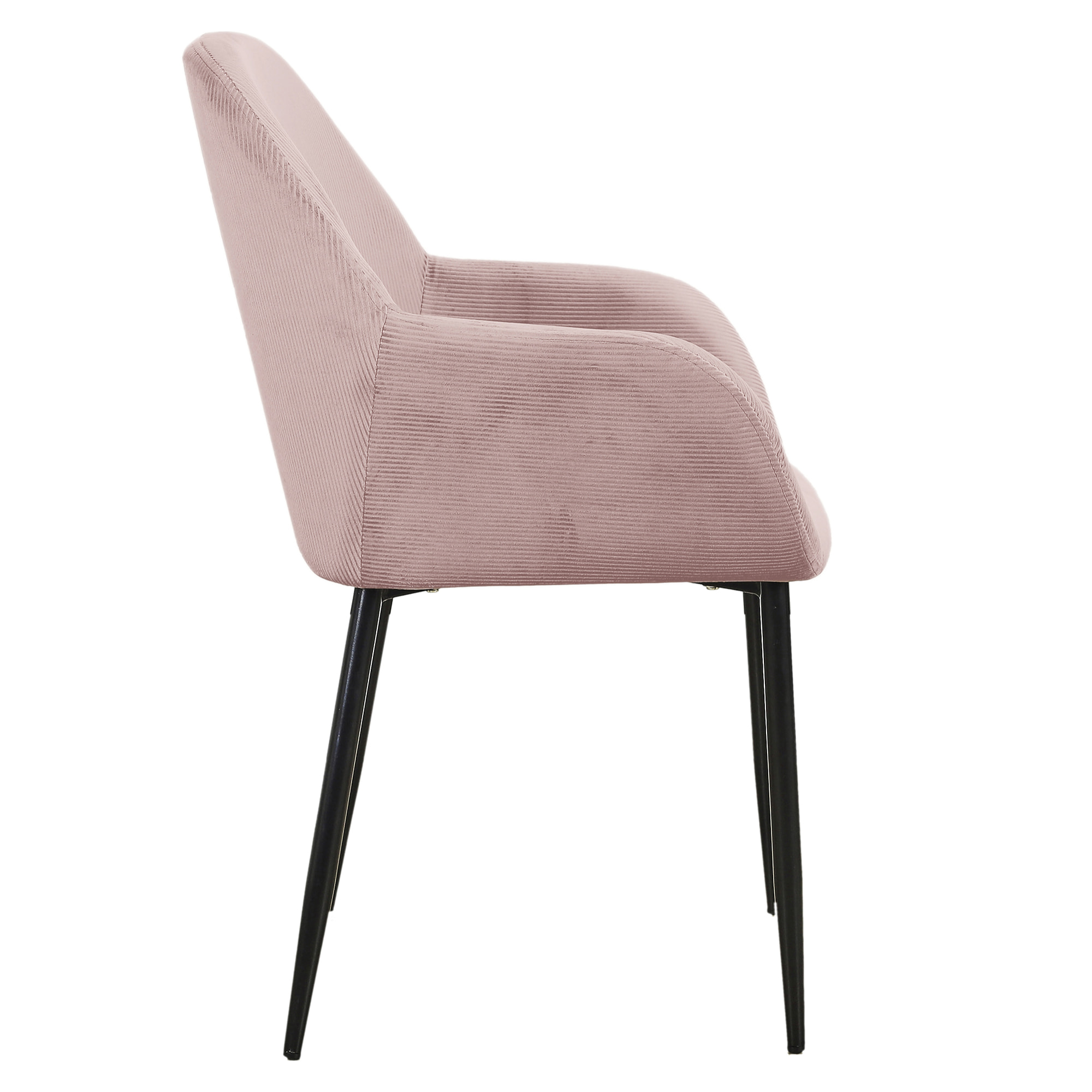 Fauteuil Giulia Rose Velours Cotele - Lot De 2