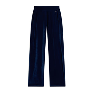 Pantaloni wide leg comfort da donna in tessuto lurex