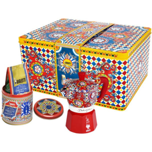 Cafetière italienne BIALETTI Moka Rouge Dolce&Gabbana - capacité 3 tasses - Coffret cafetière + café