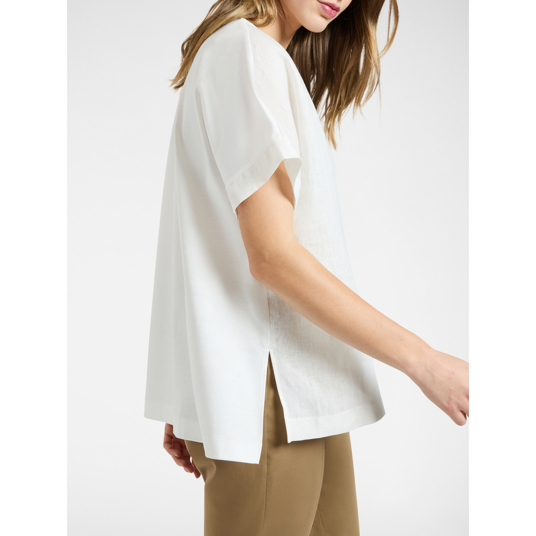 Elena Mirò - T-shirt in lino e cotone - Bianco