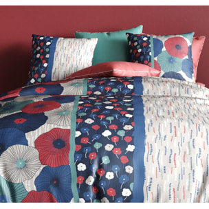 Parure housse de couette coton bleu