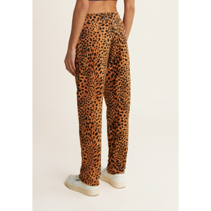 Jogger regular fit in french terry animalier