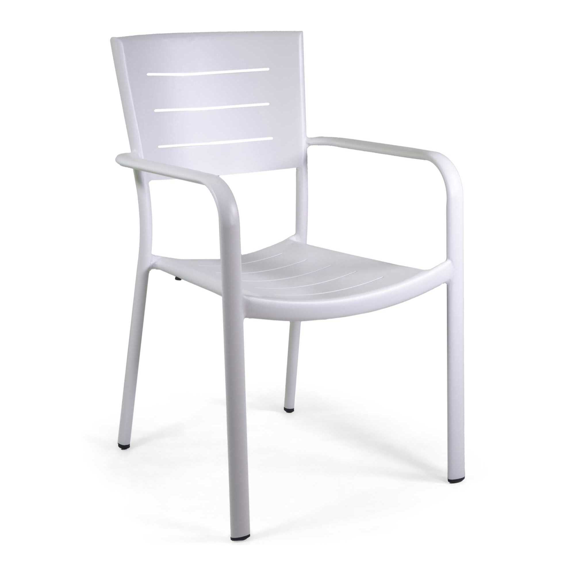 Poltrona Vacchetti Delta in alluminio bianco cm55,5x59,5h85