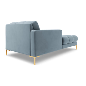 Méridienne gauche "Bali" en velours bleu clair