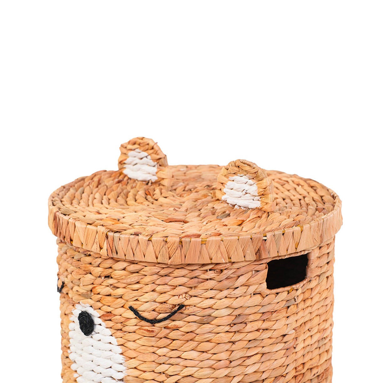 Panier enfant ourson jacinthe d'eau naturel et blanc