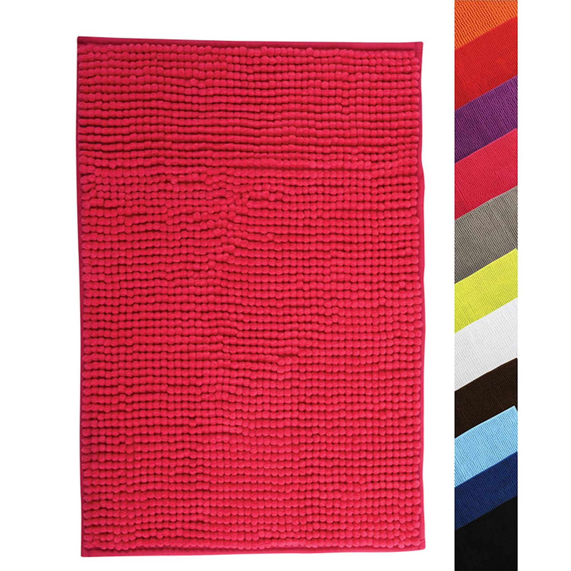 Alfombra de chenille para baño, Color Fucsia (60 x 90 cm) - MSV.