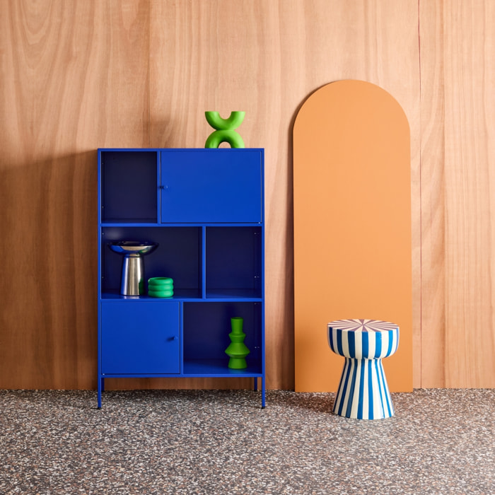 Buffet, meuble de rangement industriel métal 6 compartiments OKLAHOMA