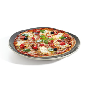 6 assiettes plates 27,6 cm Rocaleo Gris foncé