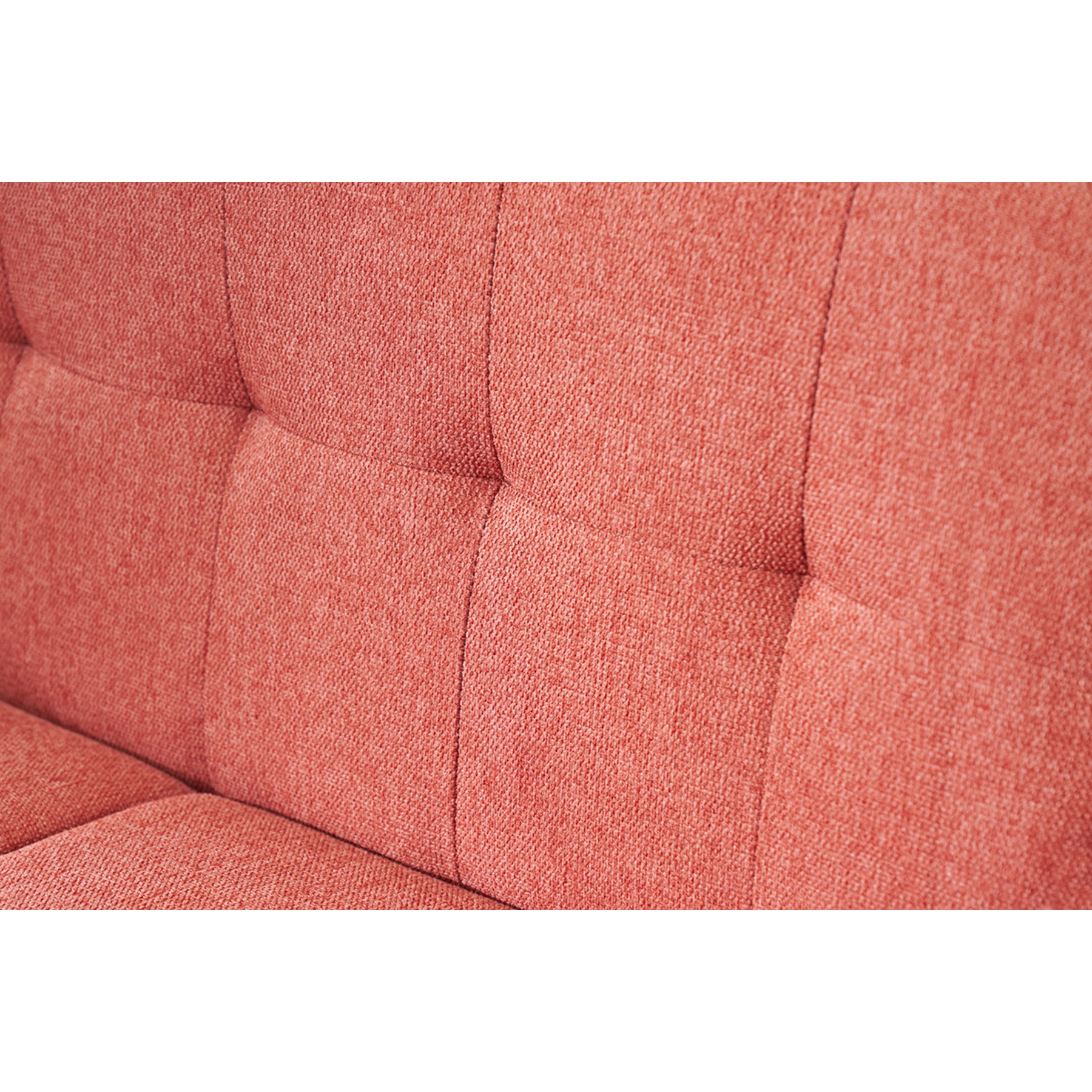 Canapé scandinave 2 places en tissu effet velours texturé terracotta et bois clair MOON