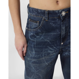 PHILIPP PLEIN Straight Cut Jeans Butterfly Tattoo