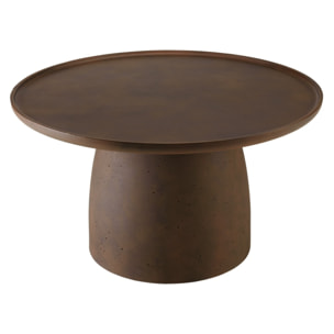 NESTOR - Table basse ronde en béton marron D80cm