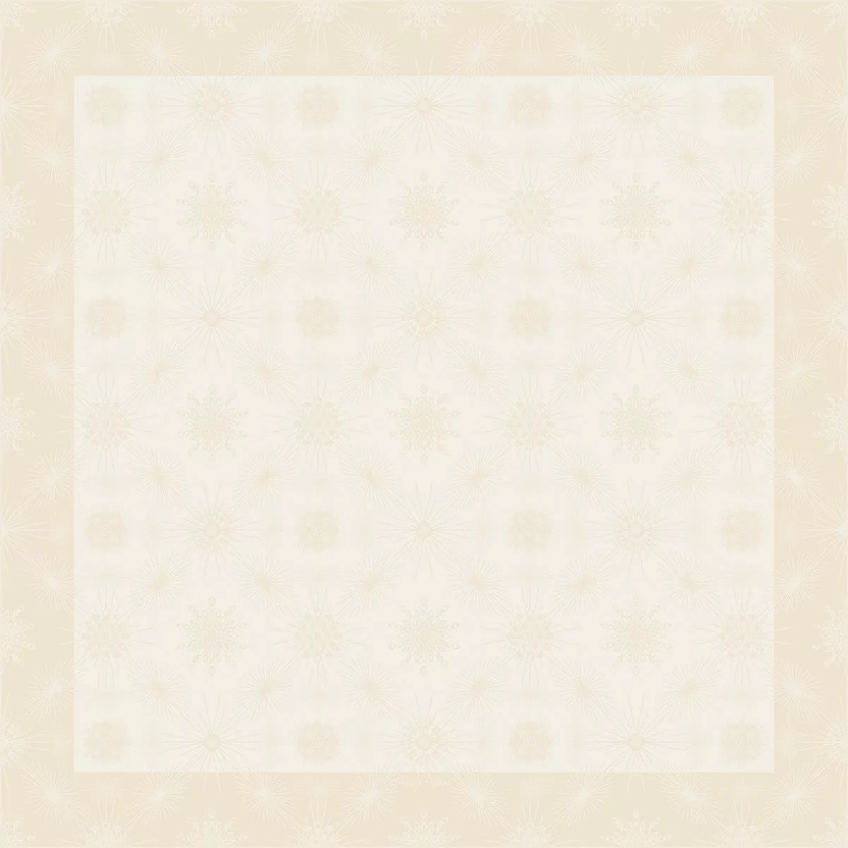 Nappe anti tache pur coton jacquard Joyaux d'hiver ivoire