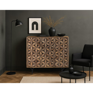 Aparador de Madera de Mango Estilo Contemporáneo Geométrico