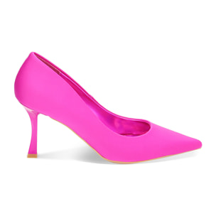 Zapato de tacón fucsia de lycra