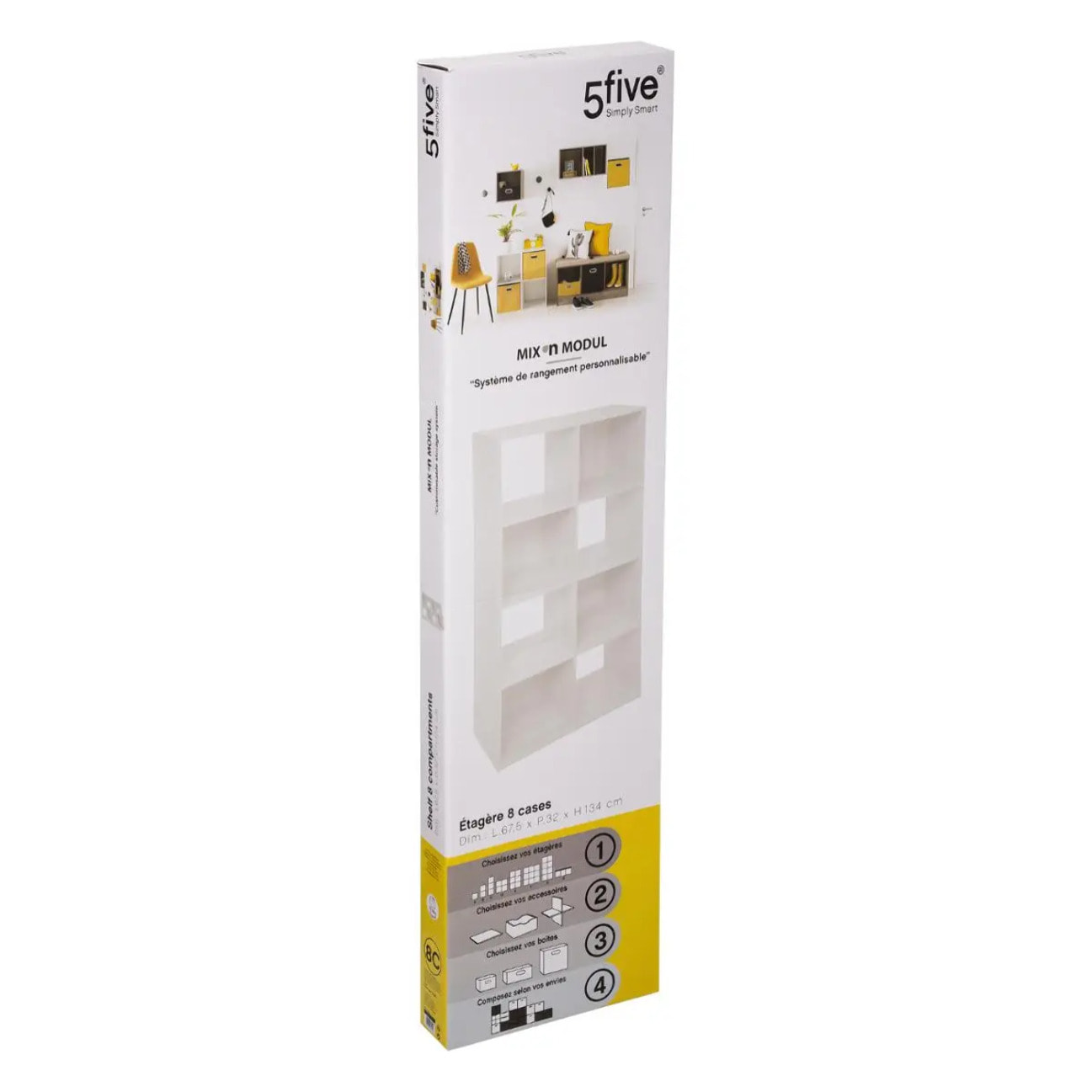 Étagère 8 cases "Mix N' Modul" blanc