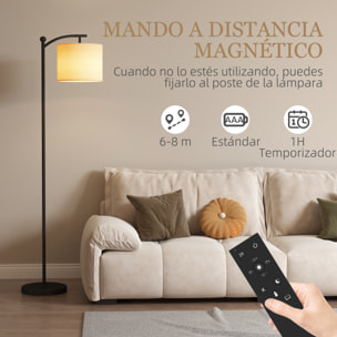 Lámpara de Pie LED Regulable Lámpara de Pie para Salón con Temperaturas de Color Ajuste Continuo 11 Niveles Control Remoto Temporizador de 60 Minutos para Dormitorio Oficina Sala de Estar Negro