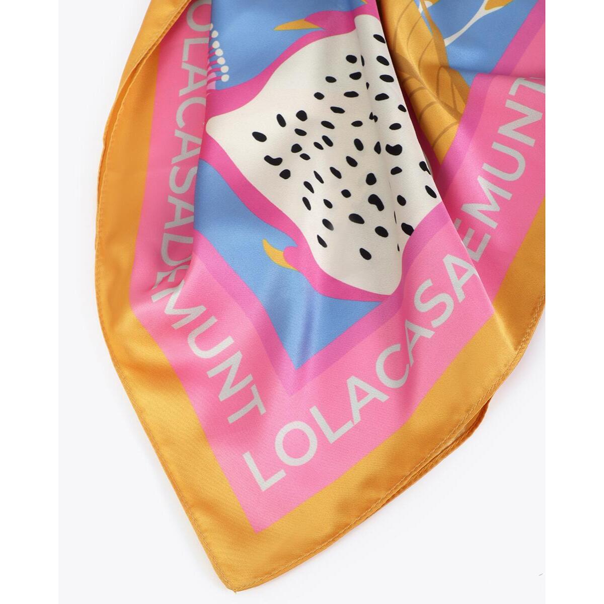 Sciarpa in raso con stampa tropicale