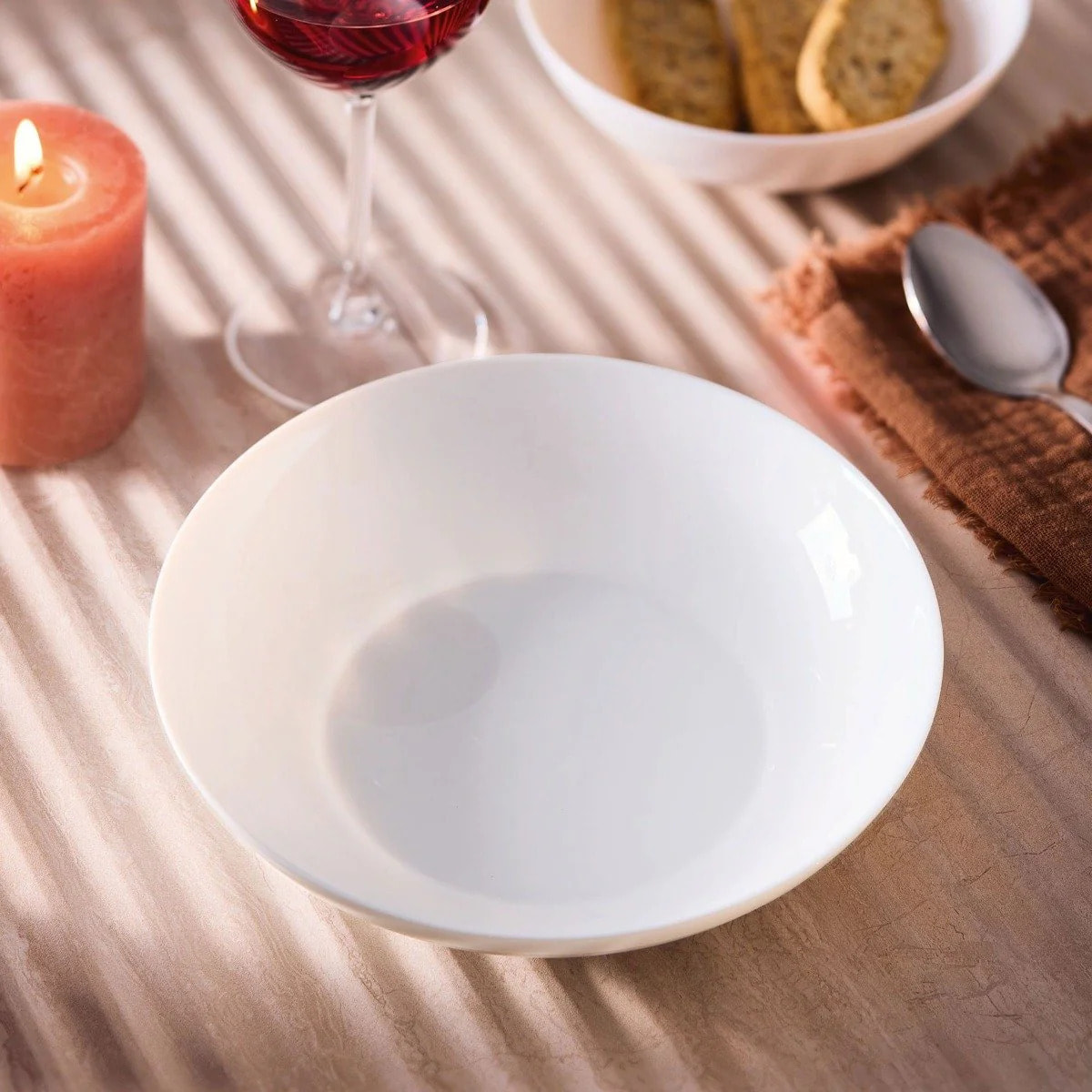 6 assiettes creuses blanches 20 cm Apy - Luminarc