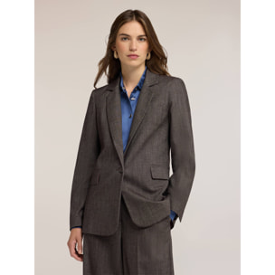 Motivi - Blazer tinto filo misto cotone - Grigio