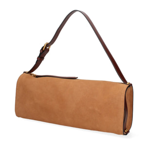 Borsa a spalla da donna Made in Italy - Valoria Chic - Pelle scamosciata - 35.0 x 14.0 x 10.0 cm