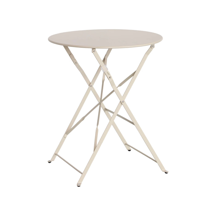 Table de jardin bistrot ronde Ø60cm pliable en acier thermolaqué
