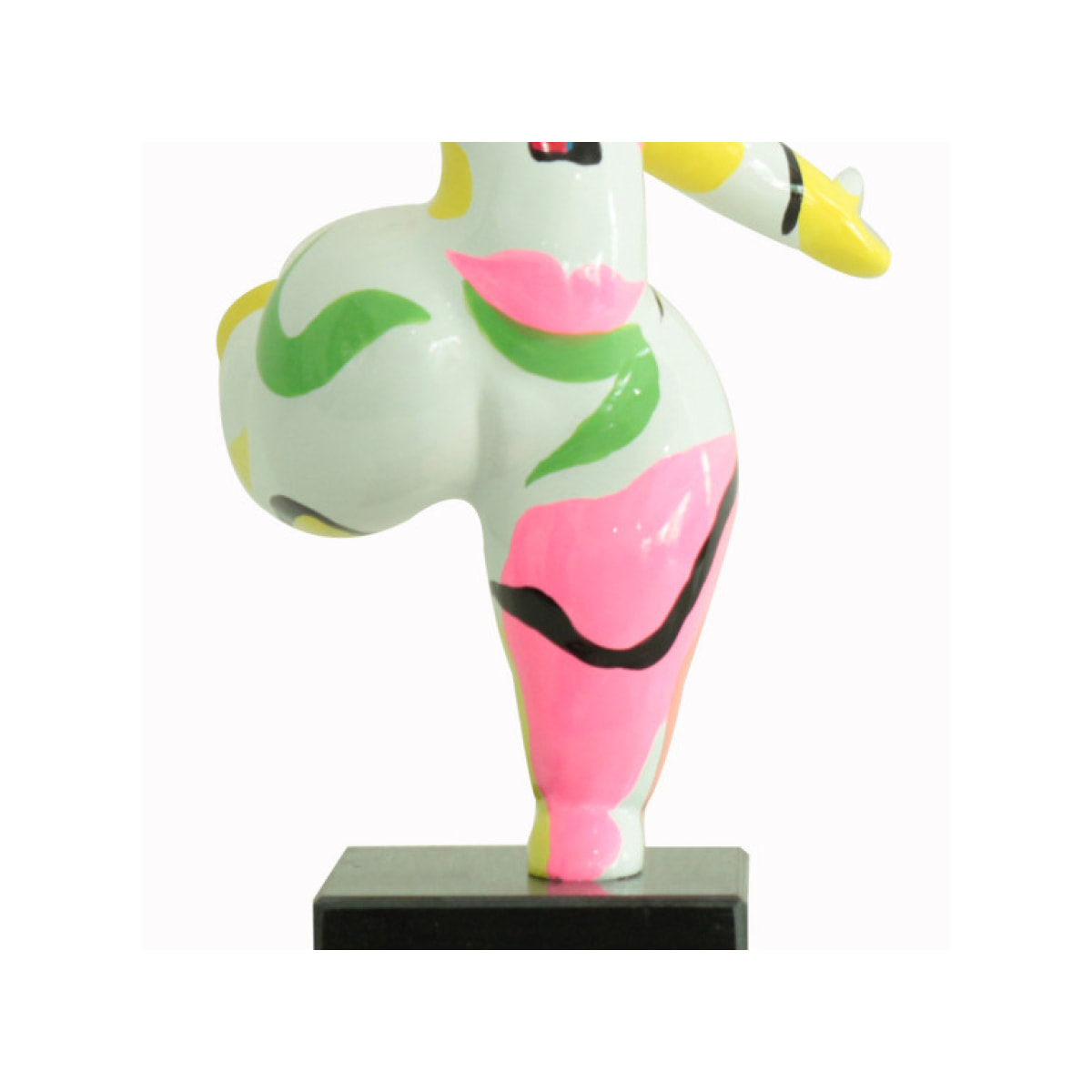 Statue femme ronde en résine multicolore H33cm - BALERINA 07