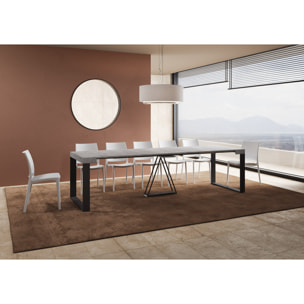 Consolle allungabile 90x40/300cm Sketa cemento telaio antracite