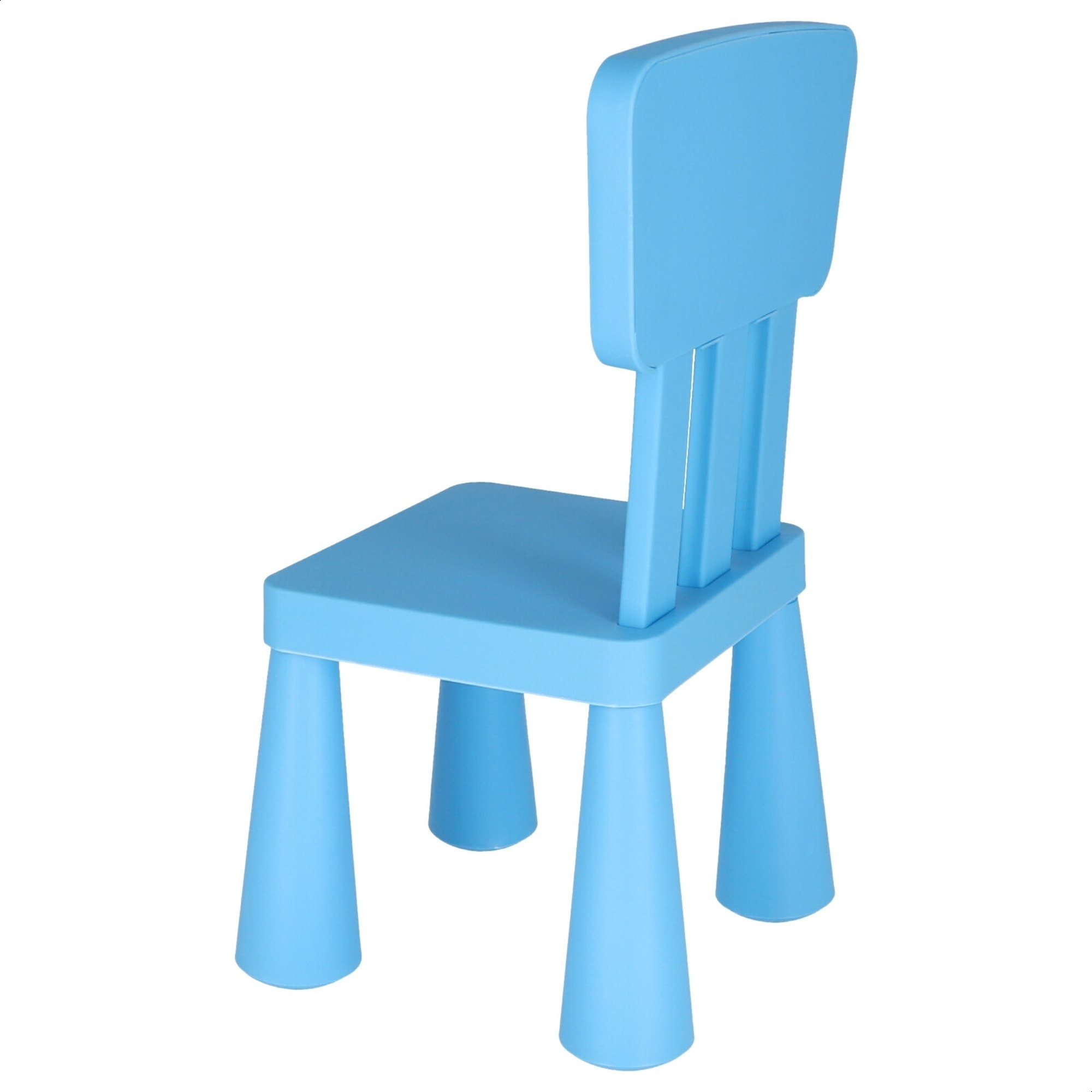 Well home - silla infantil azul en plástico fuerte y resistente, l:38 cm x f:35 cm x h:67 cm